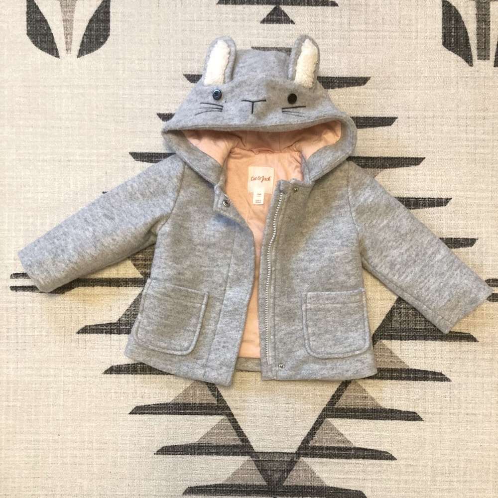 Cat & Jack Bunny Peacoat, 12m - Picture 1 of 12